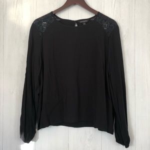 Banana Republic Factory Lace Shoulder Top